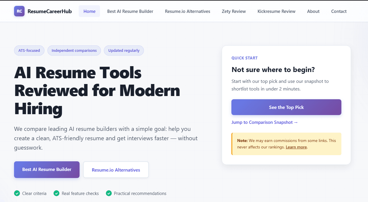 ResumeCareerHub preview